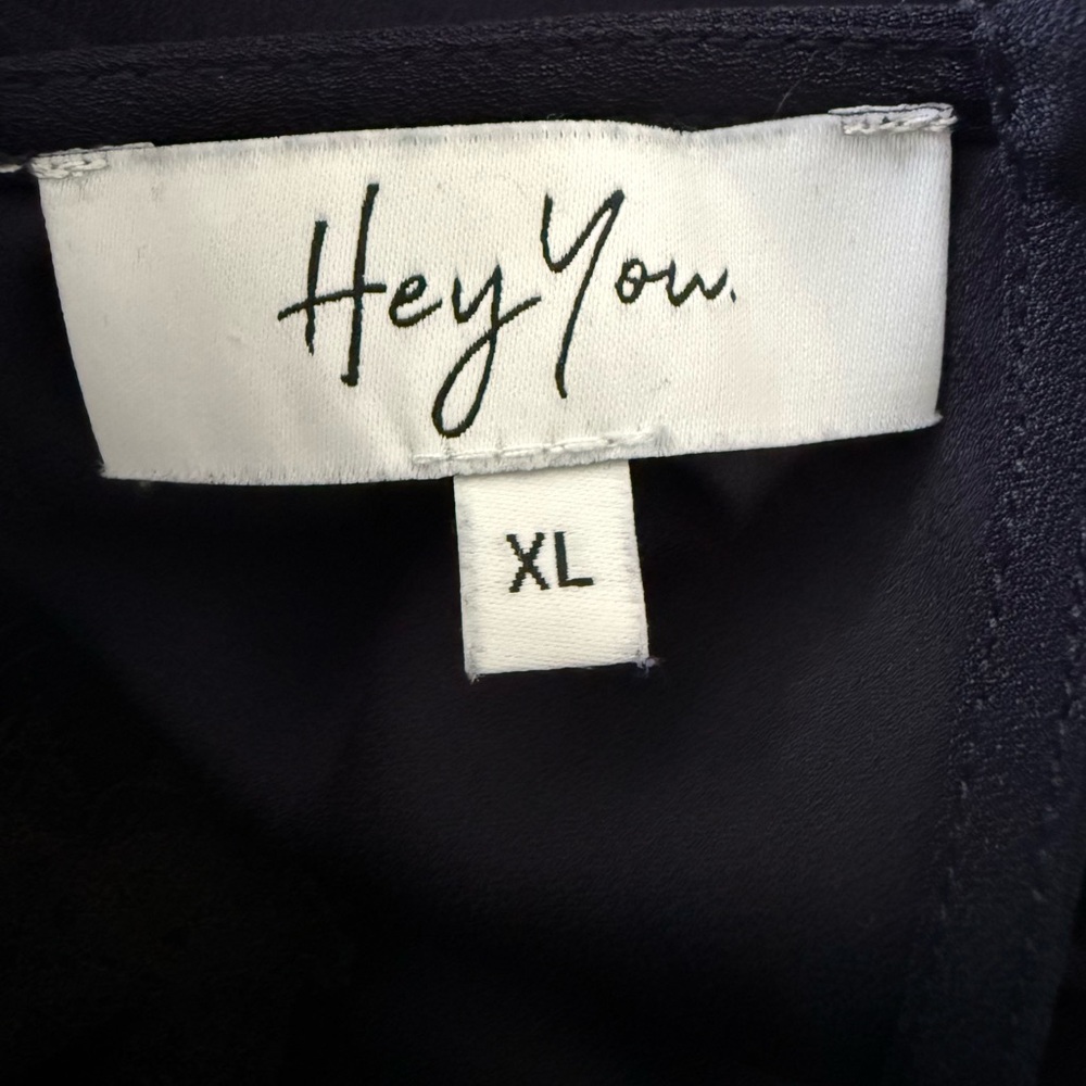 Hey You Navy Blue Lace Trim Y2K Cami Top - Size XL - Picture 5 of 7